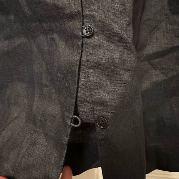 GO SILK NWT 100% Linen Black Button down Shirt - Picture 4 of 10